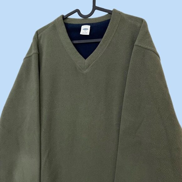 muted green y2k fleece sweater indie skate grunge - Picture 2 of 8